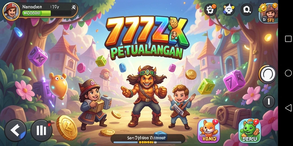 Tampilan gameplay menarik dari 777ZX dengan grafis warna-warni.
