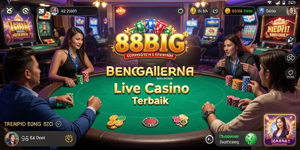 Screenshot gameplay Live Casino di 88BIG menampilkan dealer profesional dan interaksi pemain.