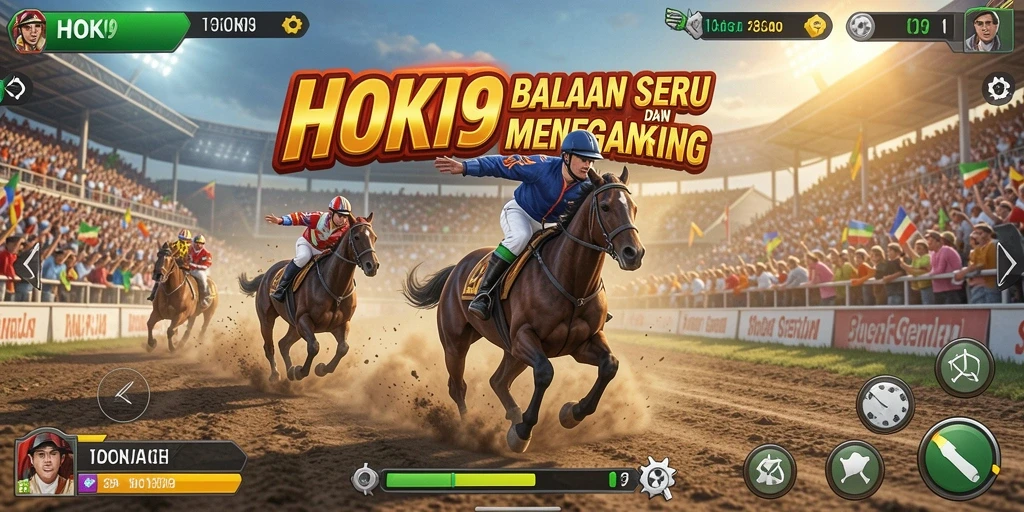 Tampilan gameplay HOKI9 menampilkan balapan yang mendebarkan dan kendaraan yang cepat.