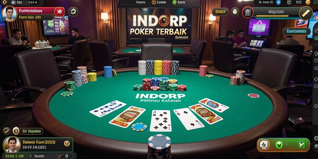 Screenshot gameplay INDORP menampilkan suasana poker yang menegangkan dan seru.