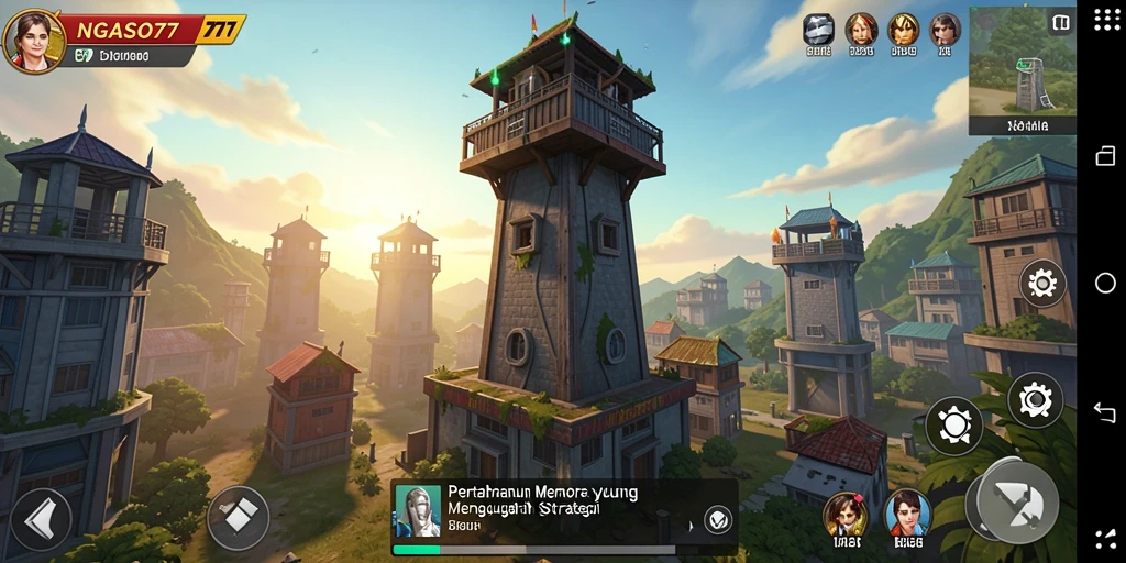 Tampilan gameplay <strong>NGASO77</strong> yang menegangkan di peta Tower Defense.