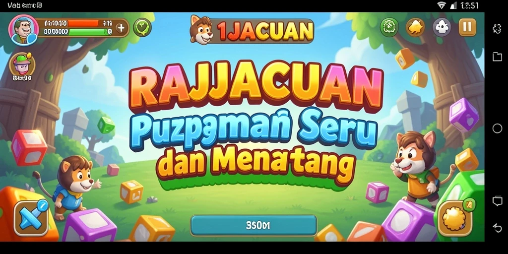 Screenshot gameplay RAJACUAN dengan berbagai teka-teki menantang.