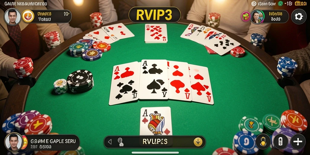 Tampilan gameplay Gaple yang menarik di RVIP3.