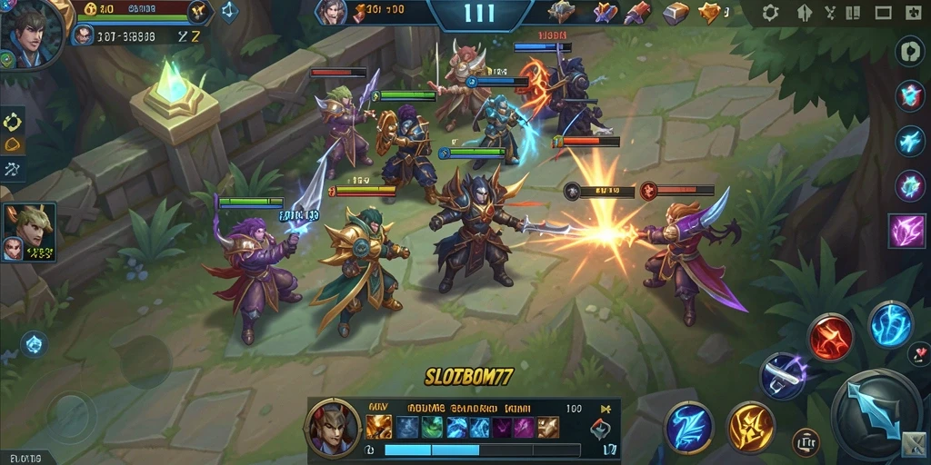 Tampilan gameplay seru dan menarik dari SLOTBOM77.