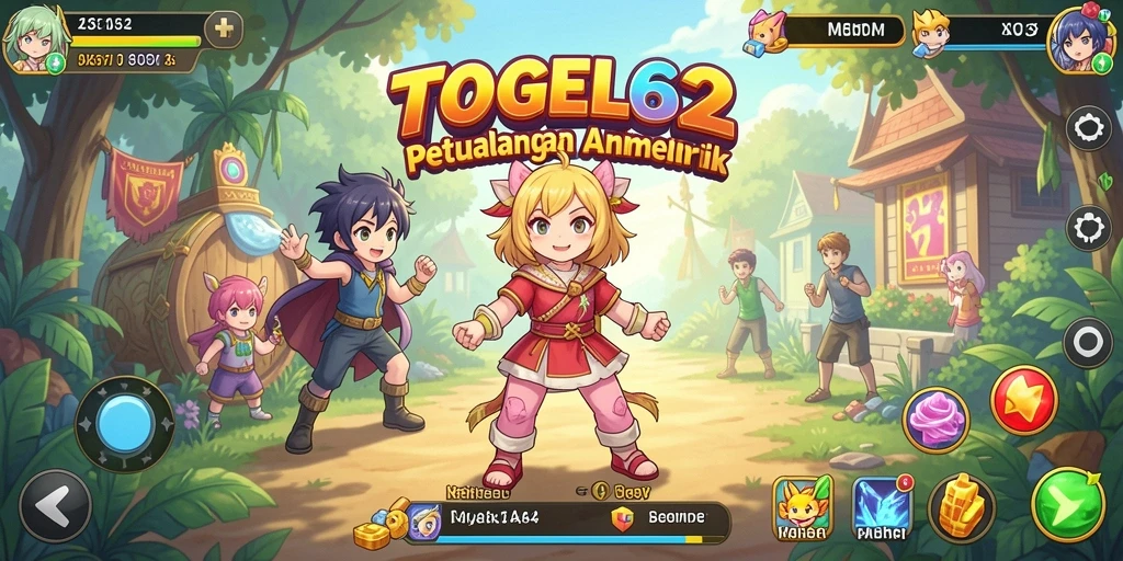 Screenshot gameplay TOGEL62 dengan karakter anime yang dinamis.