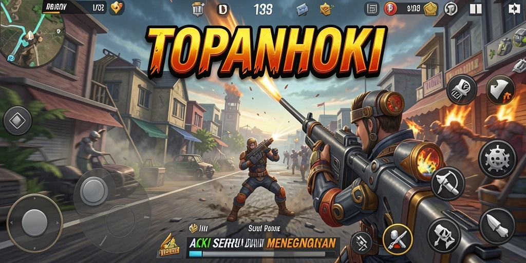 Gameplay seru dan intens dalam TOPANHOKI yang penuh aksi.