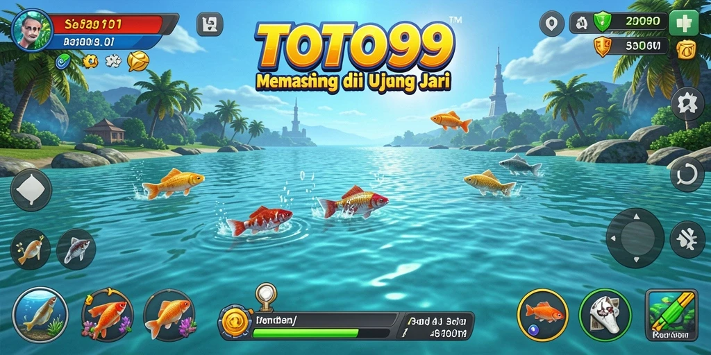 Screenshot gameplay TOTO99 menampilkan aksi menangkap ikan yang mendebarkan.